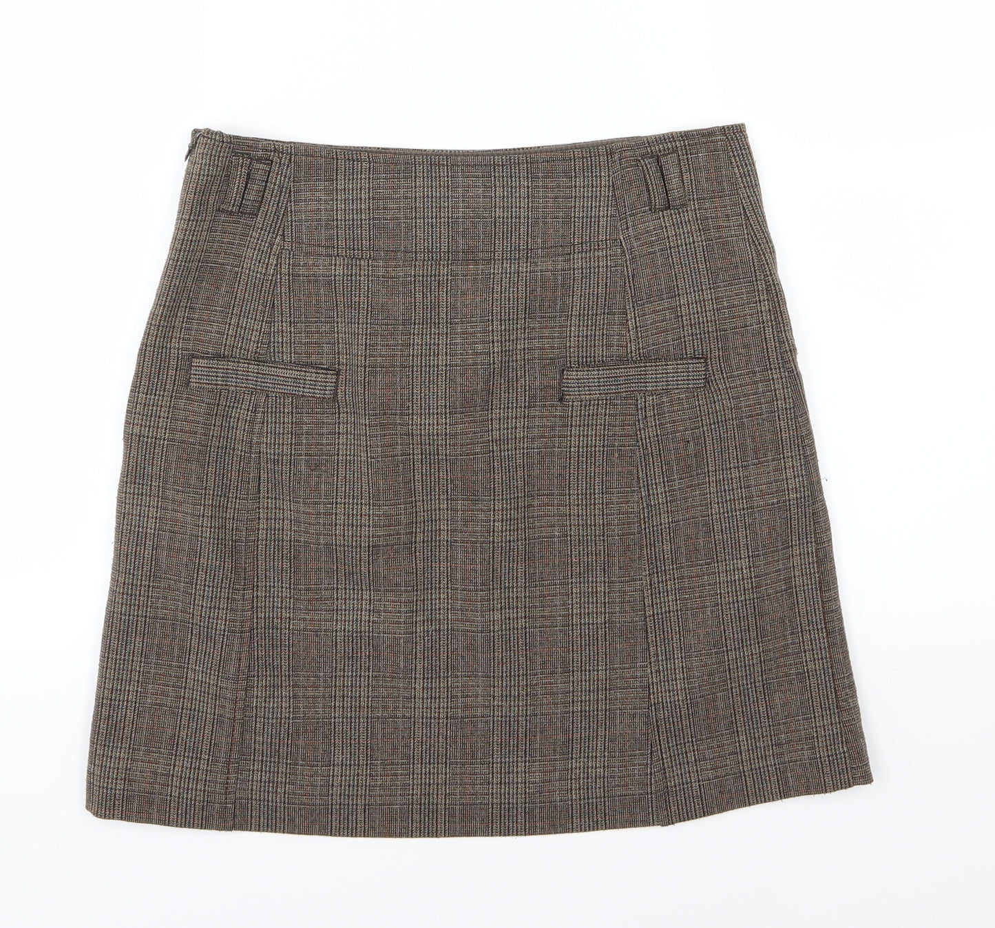 NEXT Womens Brown Striped  A-Line Skirt Size 8