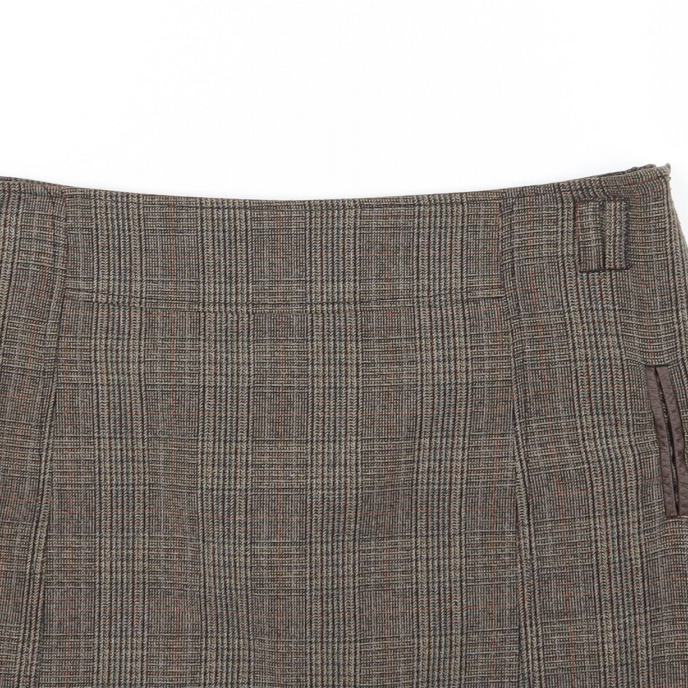 NEXT Womens Brown Striped  A-Line Skirt Size 8