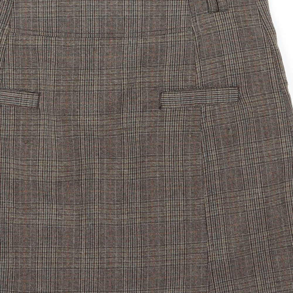 NEXT Womens Brown Striped  A-Line Skirt Size 8