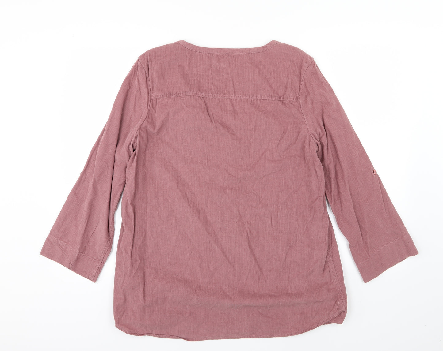 TU Womens Purple  Corduroy Basic T-Shirt Size 16