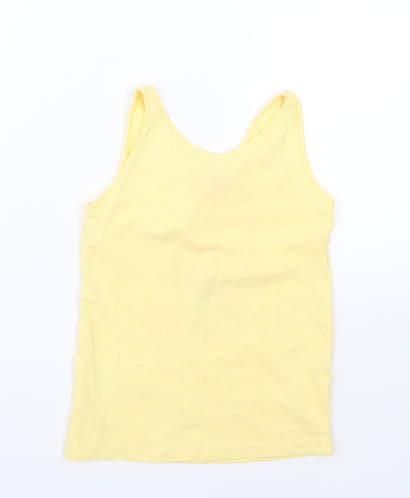 Young Dimension Girls Yellow Floral Jersey Basic Tank Size 7-8 Years  - Butterfly