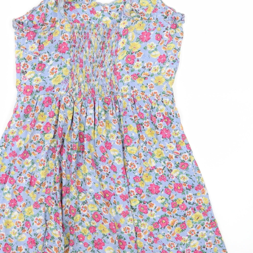 New Look Womens Blue Floral Jersey A-Line  Size 10