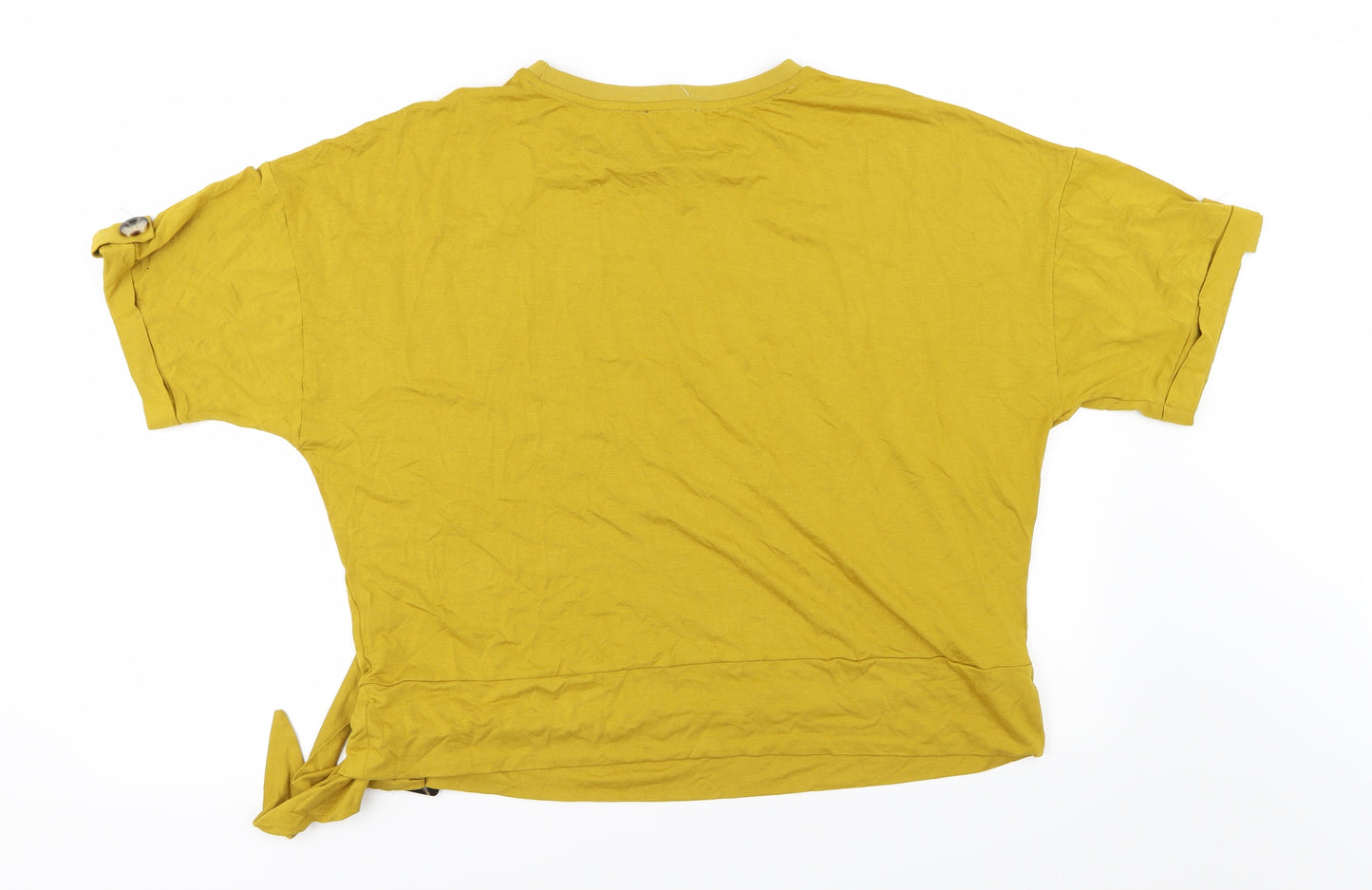 F&F Womens Yellow  Jersey Basic T-Shirt Size 14