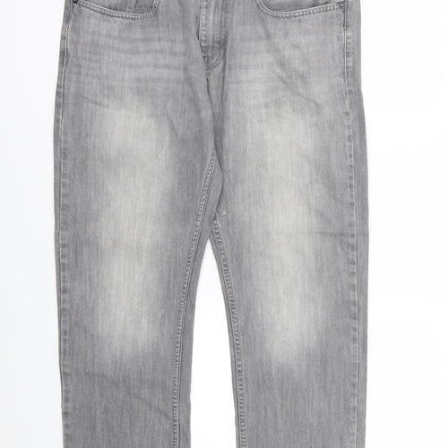 Pep&Co Mens Grey  Denim Straight Jeans Size 38 L30 in