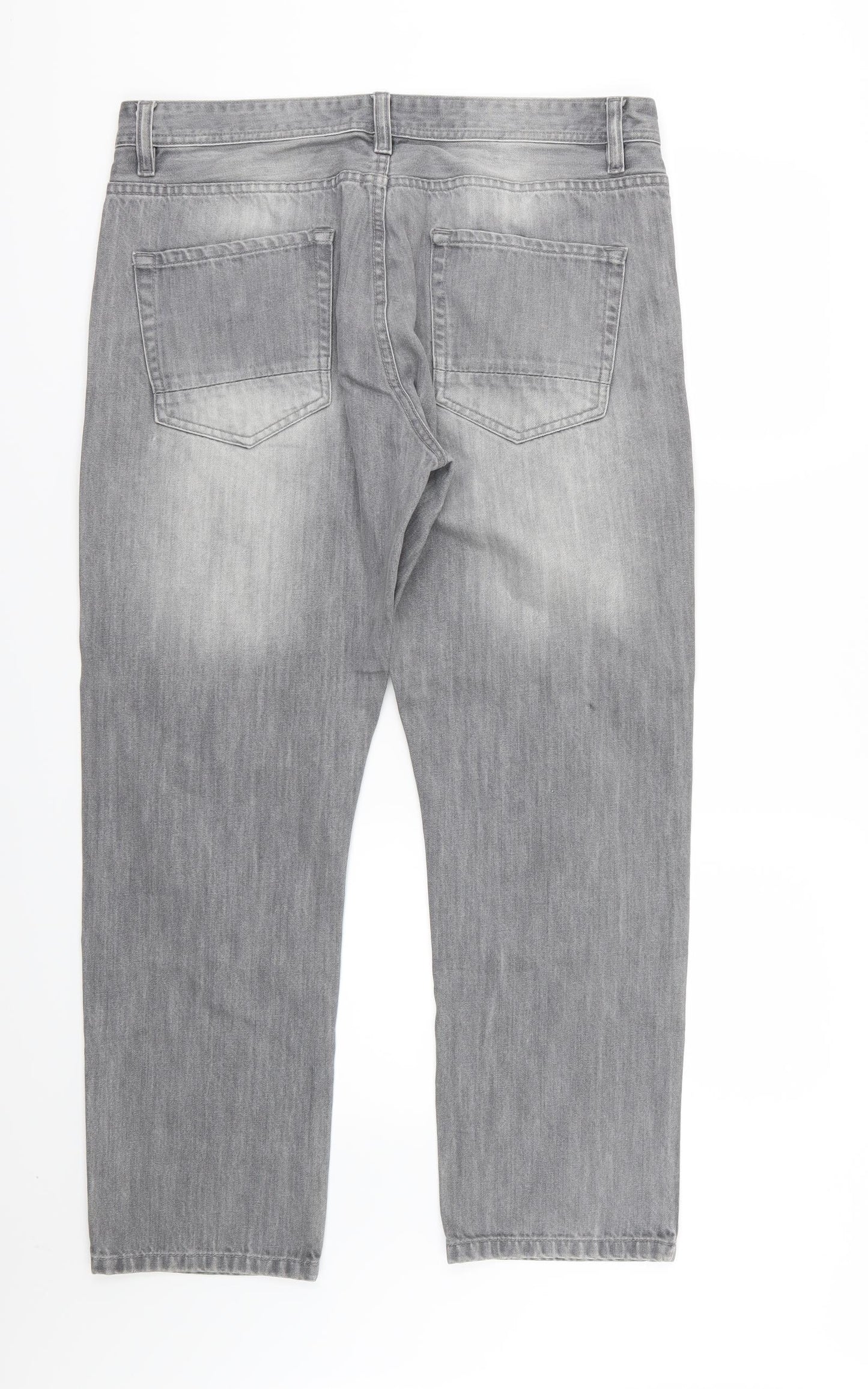 Pep&Co Mens Grey  Denim Straight Jeans Size 38 L30 in