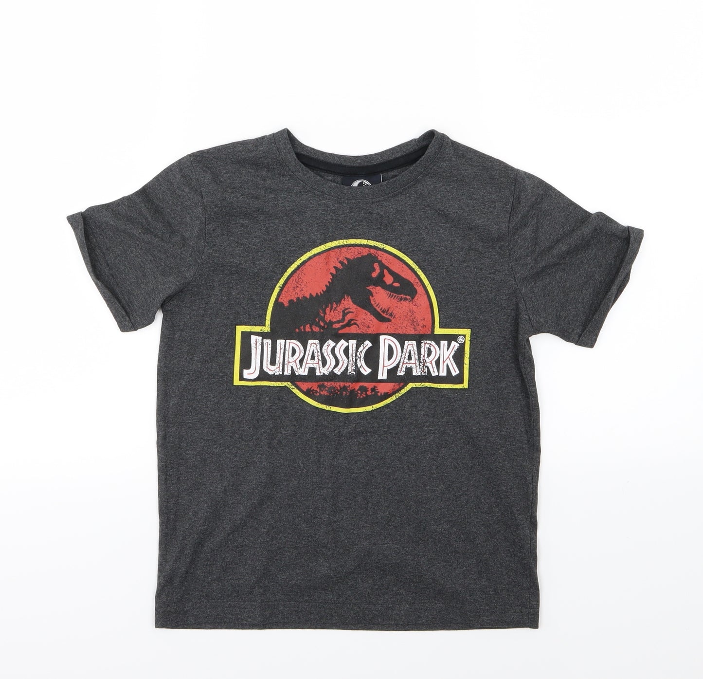Matalan Boys Grey  Jersey Basic T-Shirt Size 8 Years  - Jurassic Park