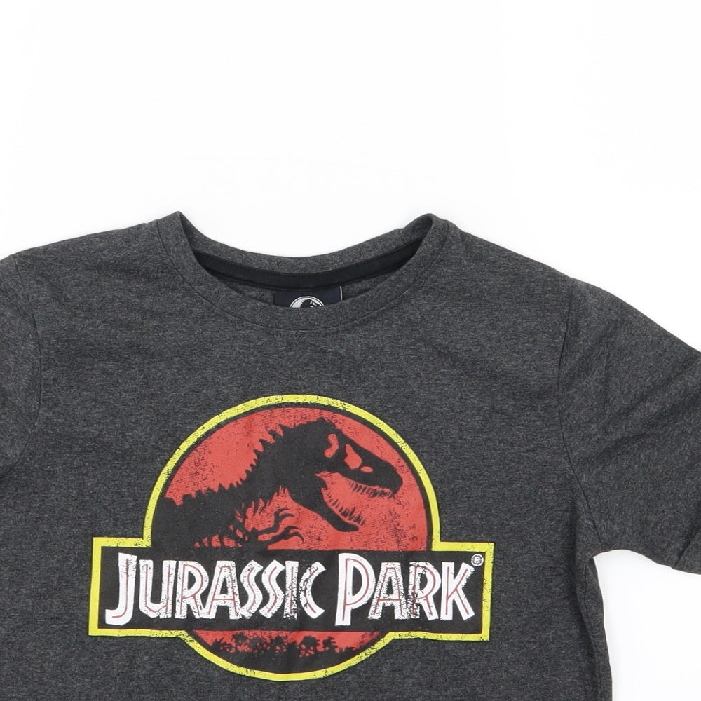 Matalan Boys Grey  Jersey Basic T-Shirt Size 8 Years  - Jurassic Park