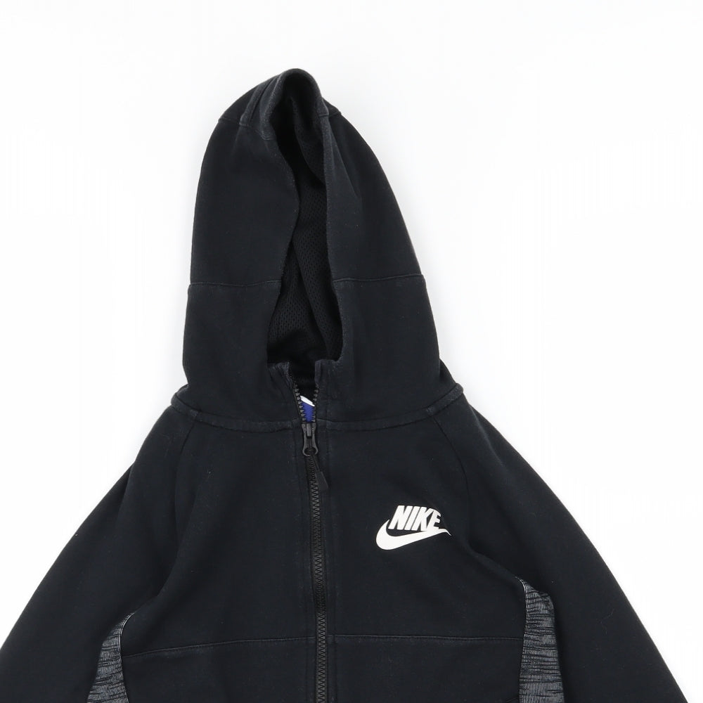 Nike Boys Black  Jersey Full Zip Hoodie Size 8-9 Years