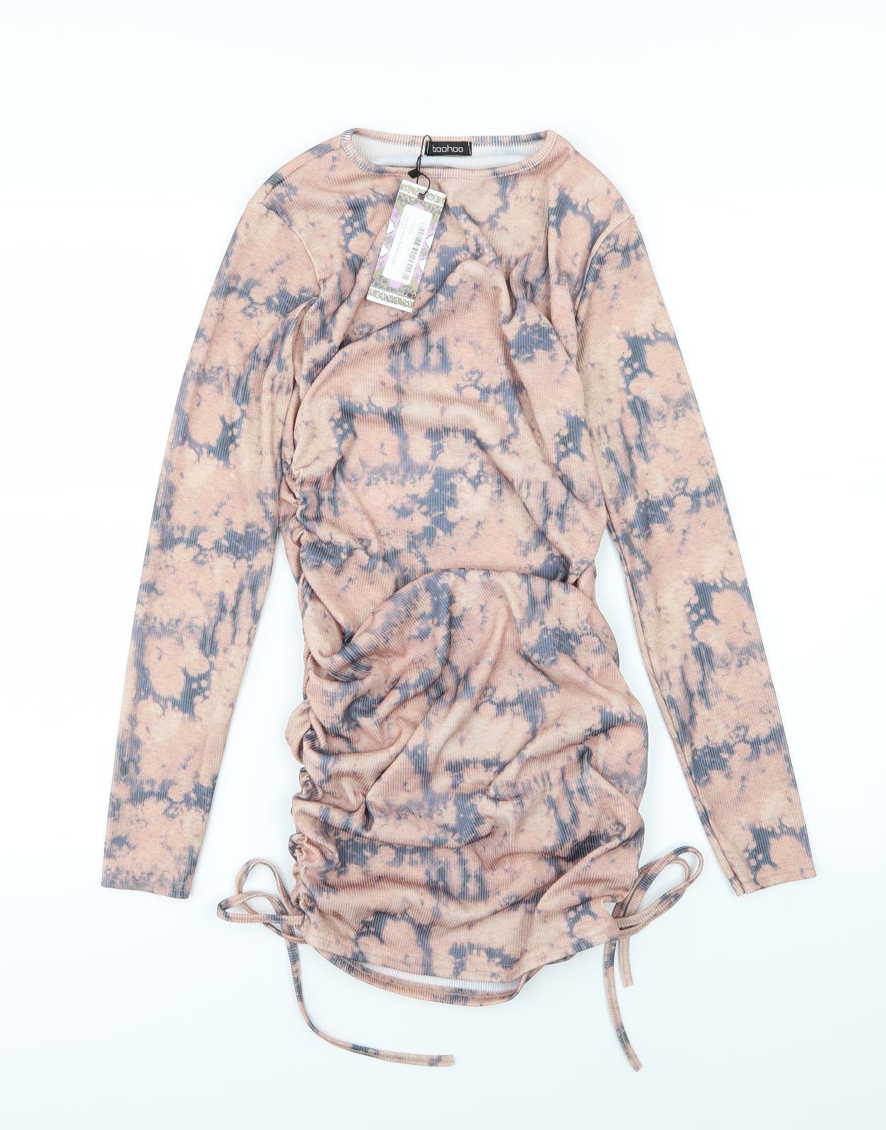Boohoo Womens Pink  Jersey Mini  Size 8  - Ruffle side