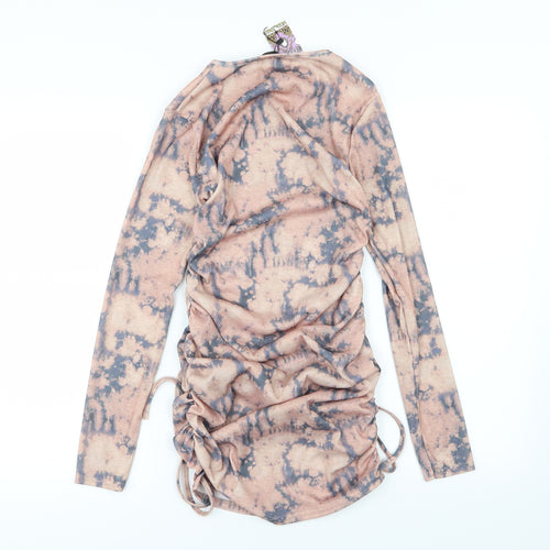Boohoo Womens Pink  Jersey Mini  Size 8  - Ruffle side