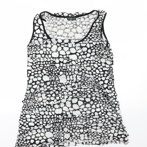 CMD Womens Black Polka Dot  Basic Tank Size 16  - Ruffle