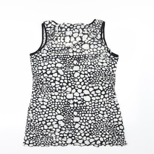 CMD Womens Black Polka Dot  Basic Tank Size 16  - Ruffle