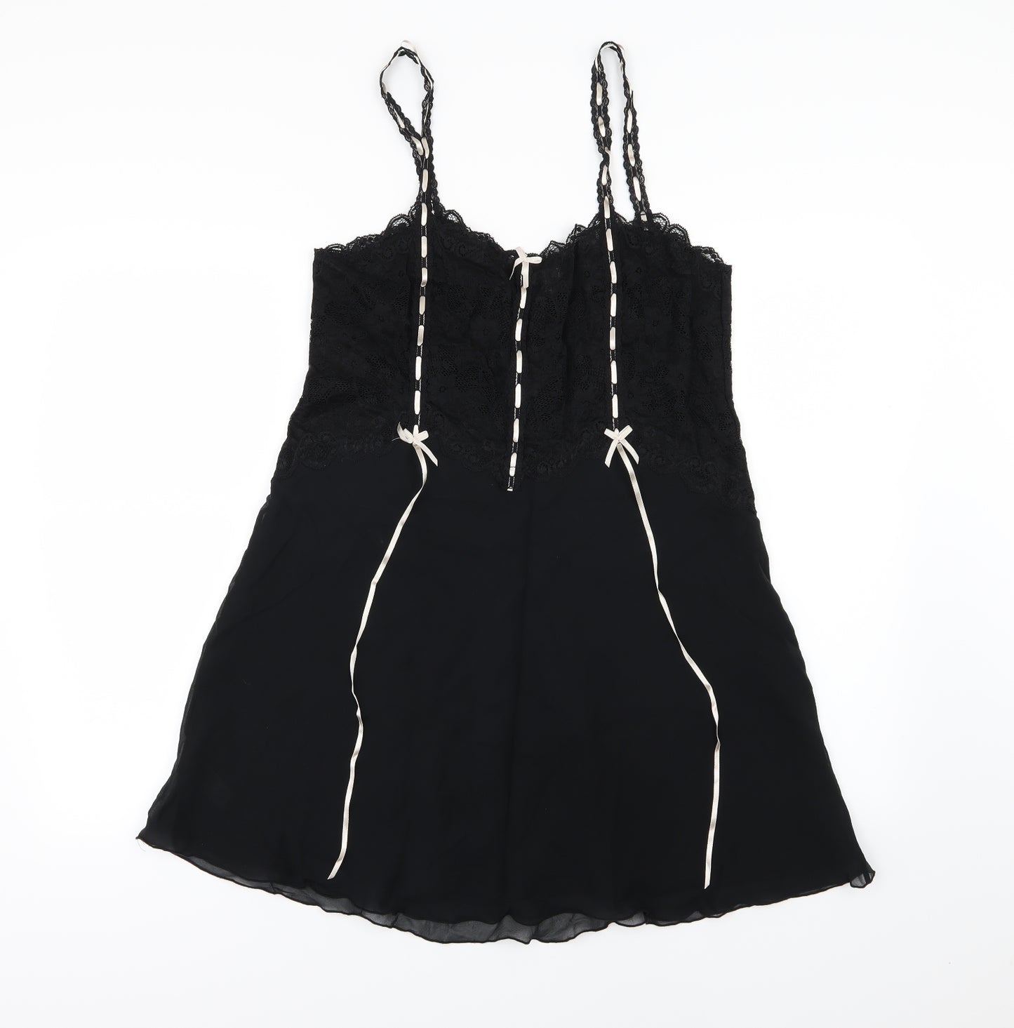 Janet Reger Womens Black  Chiffon Babydoll Dress Size 16