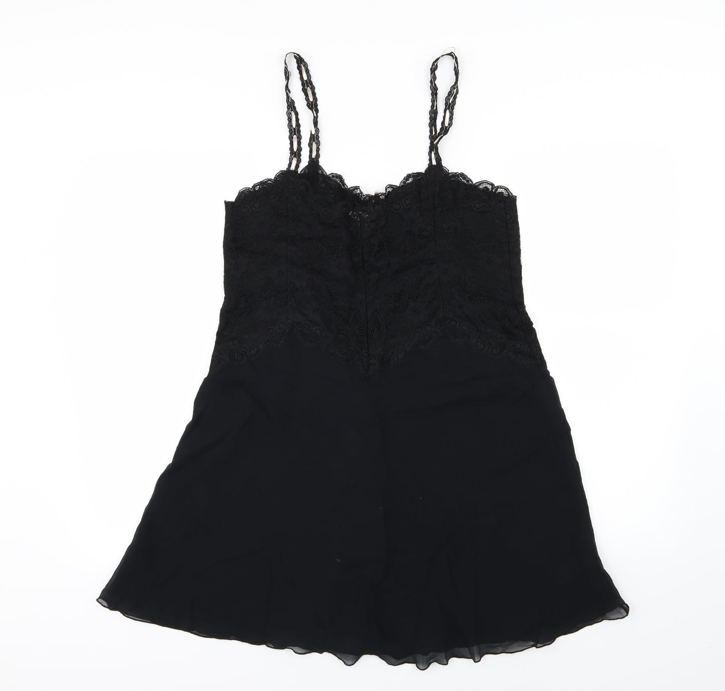 Janet Reger Womens Black  Chiffon Babydoll Dress Size 16