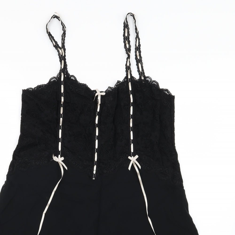 Janet Reger Womens Black  Chiffon Babydoll Dress Size 16