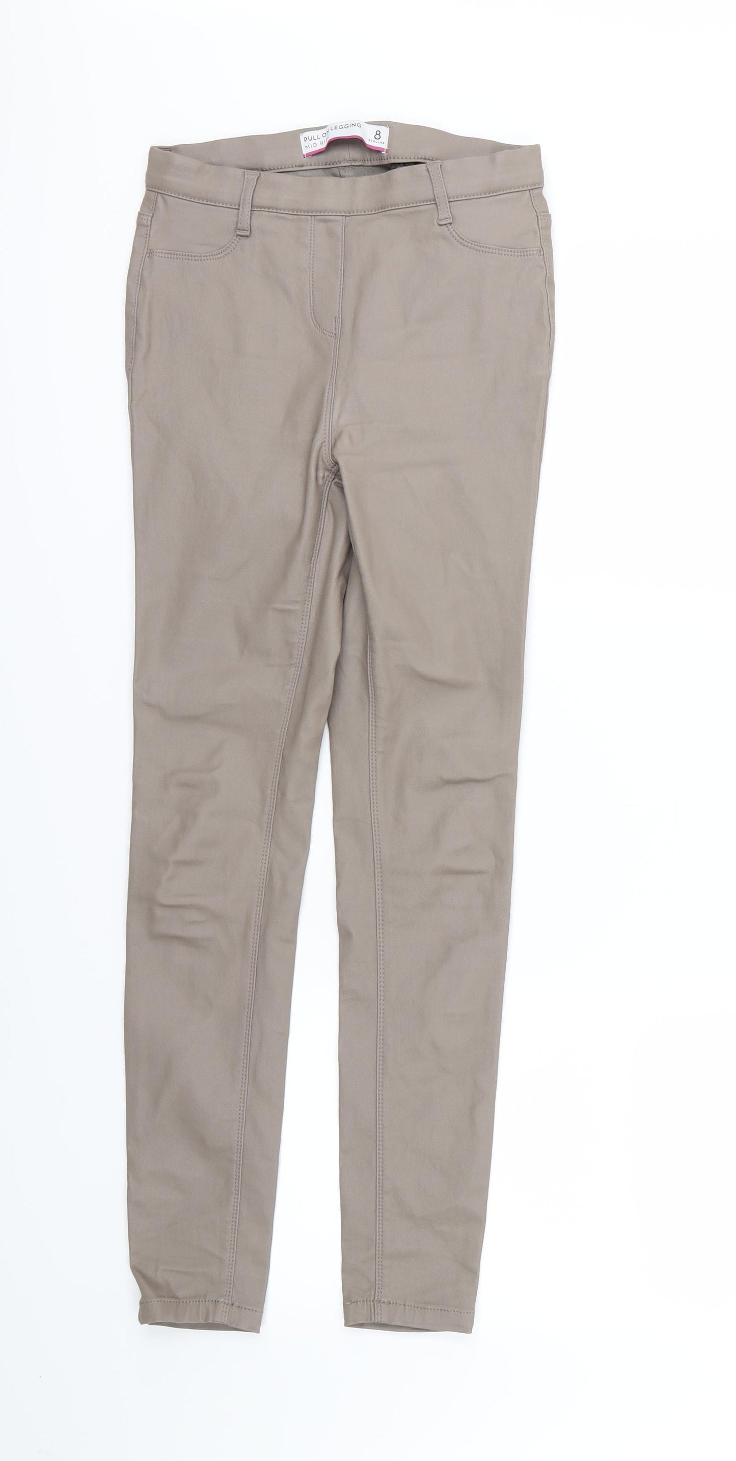 NEXT Womens Beige   Jegging Jeans Size 8 L27 in - Leather Effect