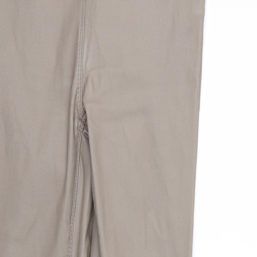 NEXT Womens Beige   Jegging Jeans Size 8 L27 in - Leather Effect
