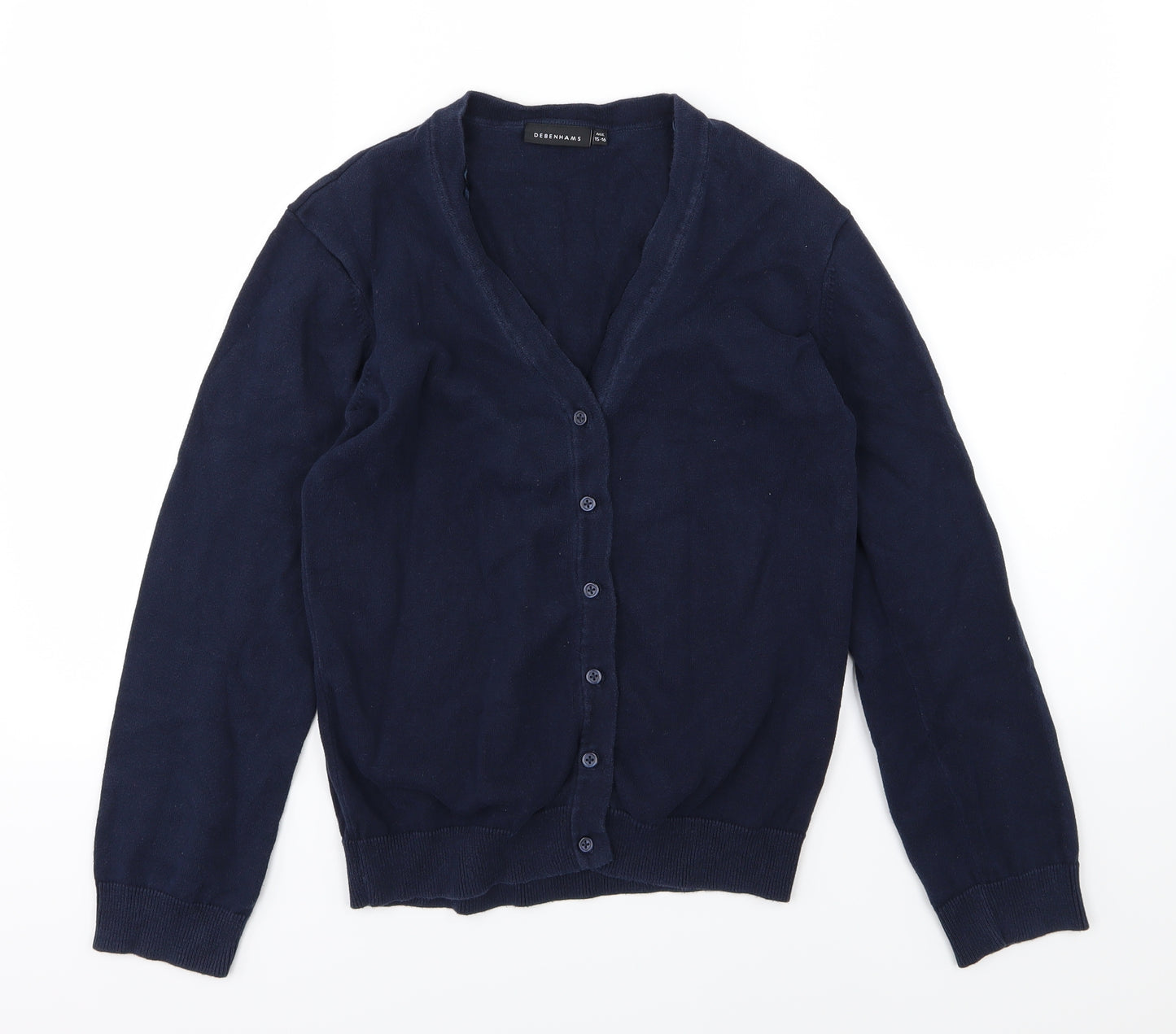 Debenhams Girls Blue  Knit Cardigan Jumper Size 15-16 Years