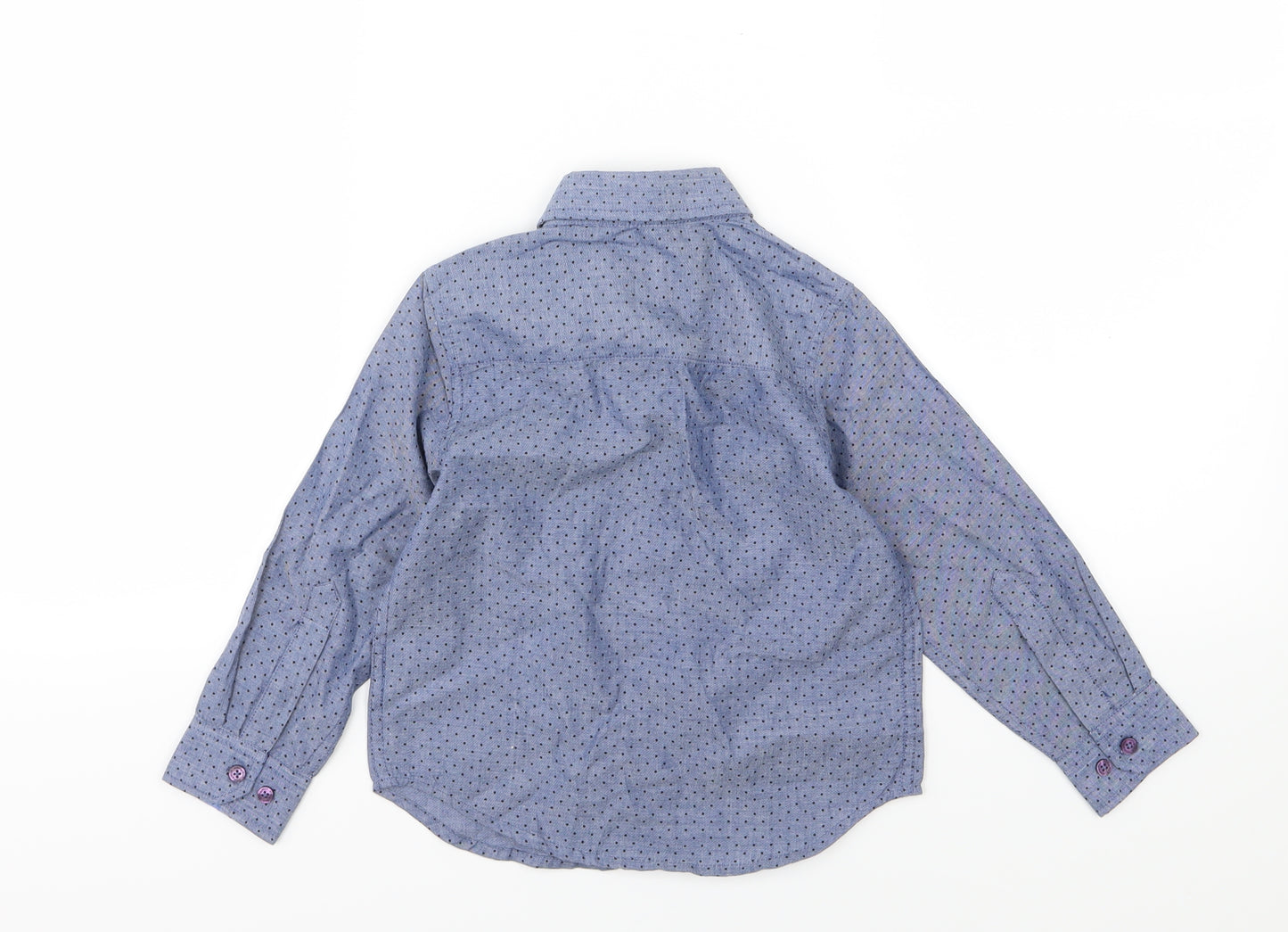 Steel & Jelly Boys Blue Polka Dot Woven Basic Button-Up Size 3-4 Years