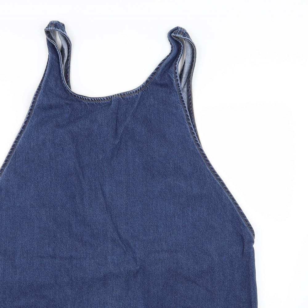 New Look Womens Blue  Denim Pinafore/Dungaree Dress  Size 16