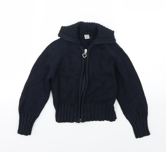 TU Girls Blue  Knit Full Zip Jumper Size 6 Years