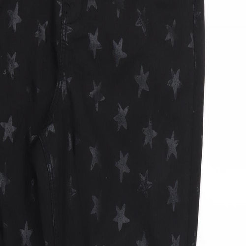 George Womens Black  Denim Skinny Jeans Size 14 L28 in - Star print