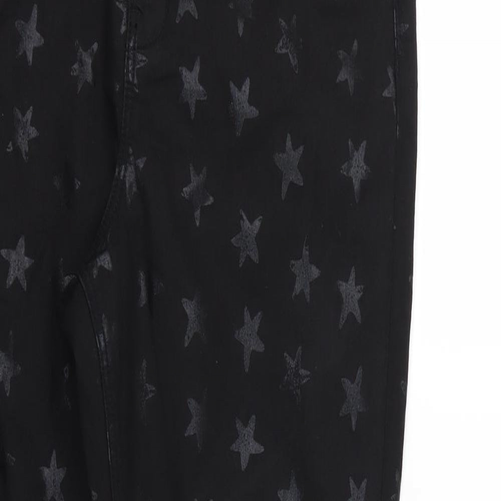 George Womens Black  Denim Skinny Jeans Size 14 L28 in - Star print