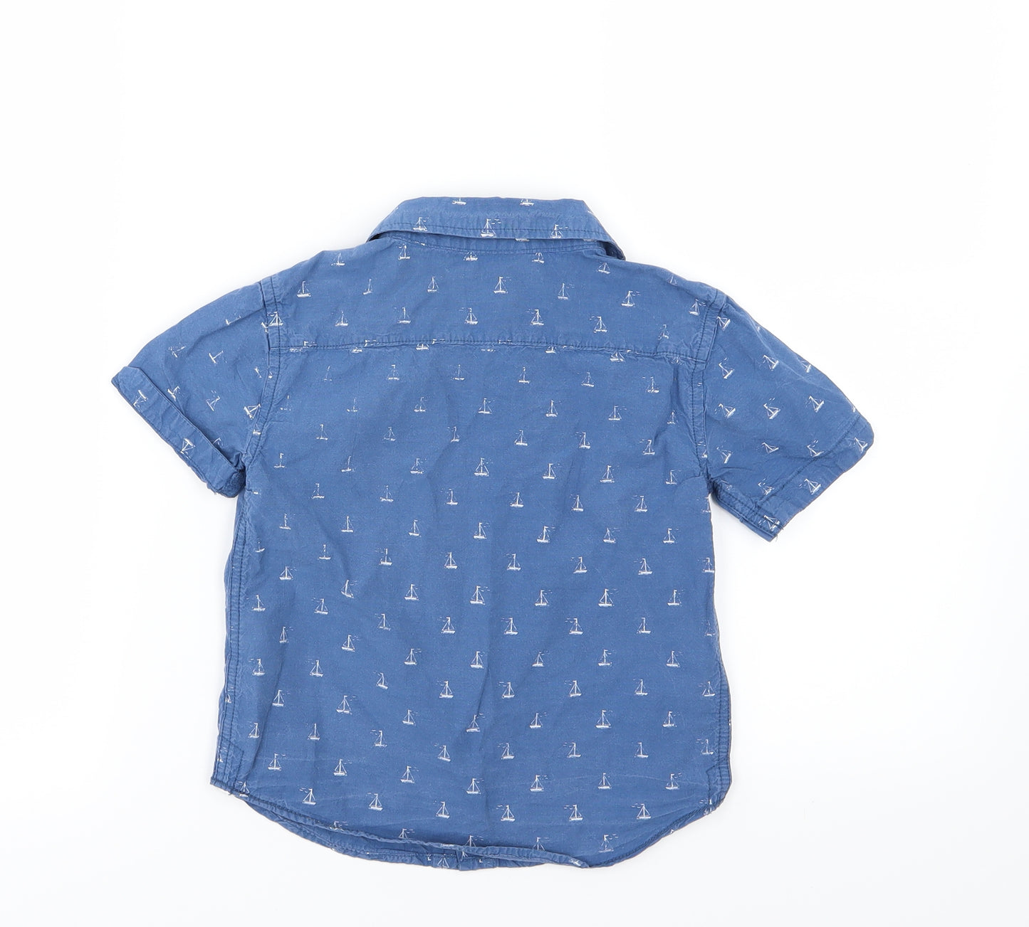 Cotton On Kids Boys Blue  Woven Basic Button-Up Size 4 Years  - Boat