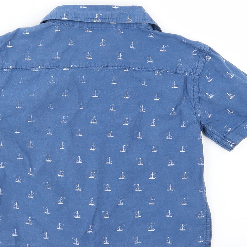 Cotton On Kids Boys Blue  Woven Basic Button-Up Size 4 Years  - Boat