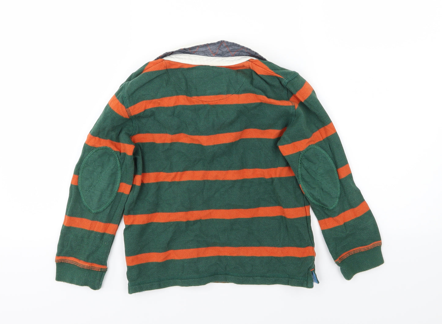 John Lewis Boys Green Striped  Pullover Sweatshirt Size 6 Years
