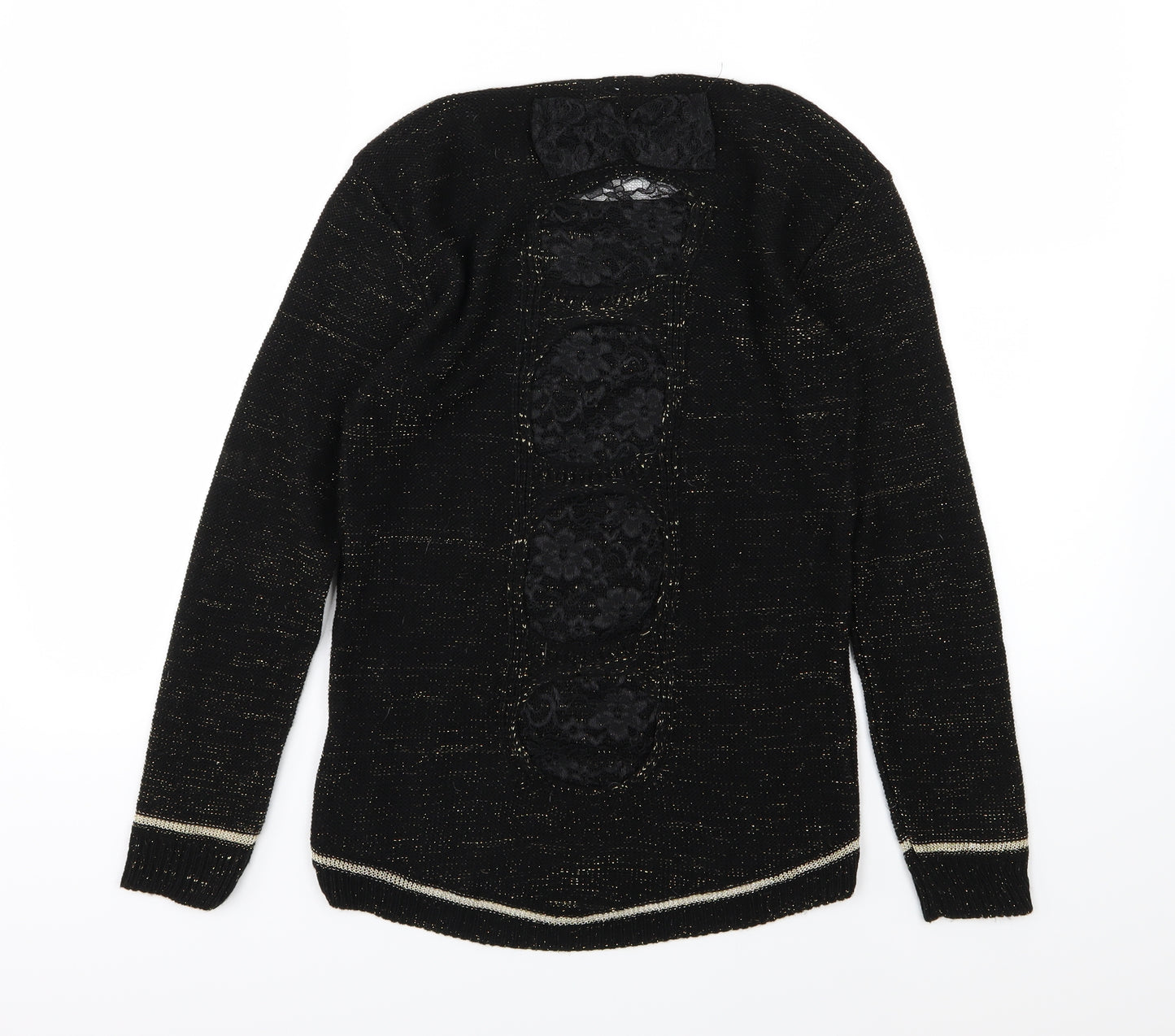 Pussycat London Womens Black  Knit Pullover Jumper One Size