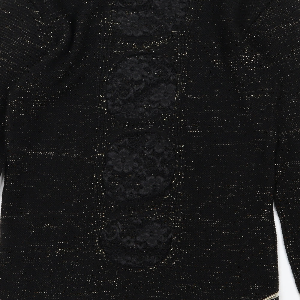 Pussycat London Womens Black  Knit Pullover Jumper One Size
