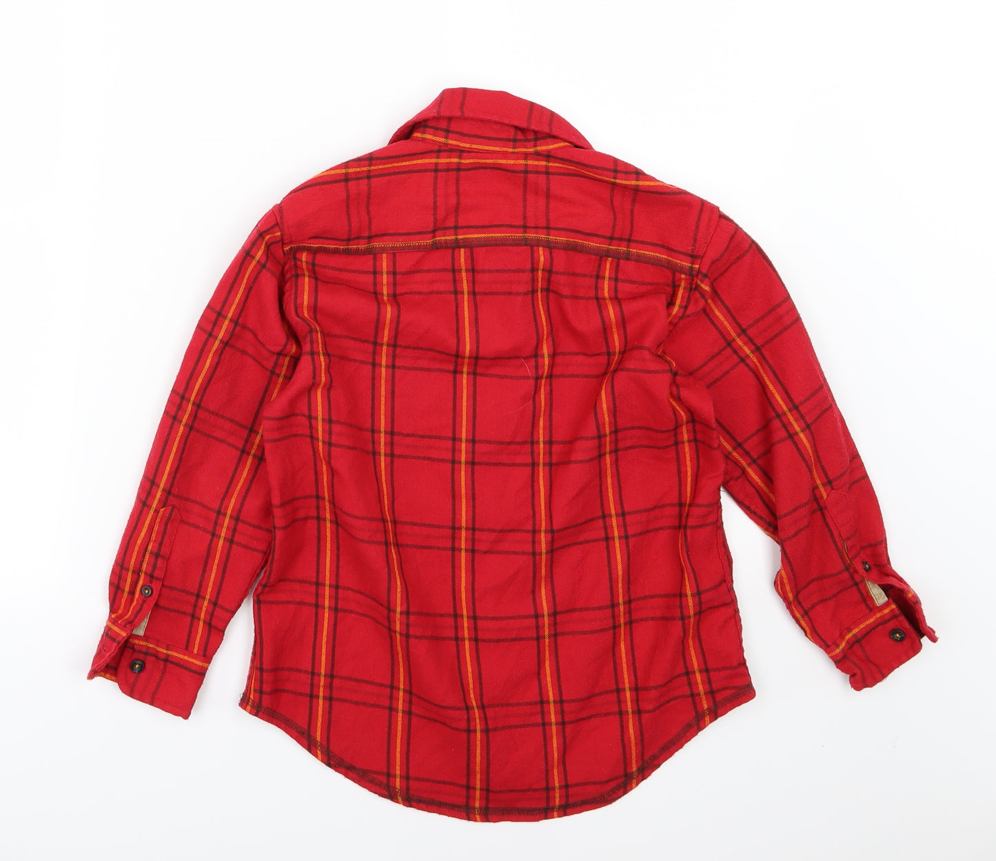 Gap Boys Red Striped Woven Basic Button-Up Size 6-7 Years