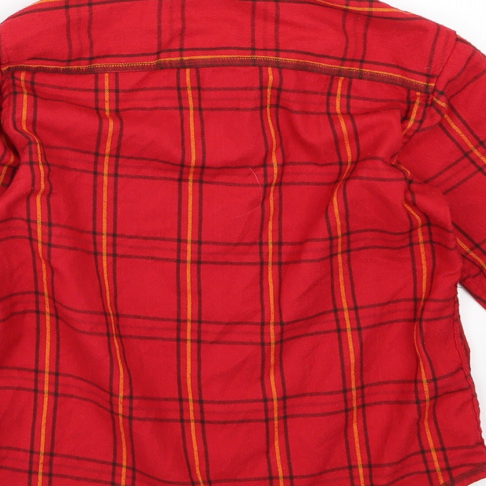 Gap Boys Red Striped Woven Basic Button-Up Size 6-7 Years