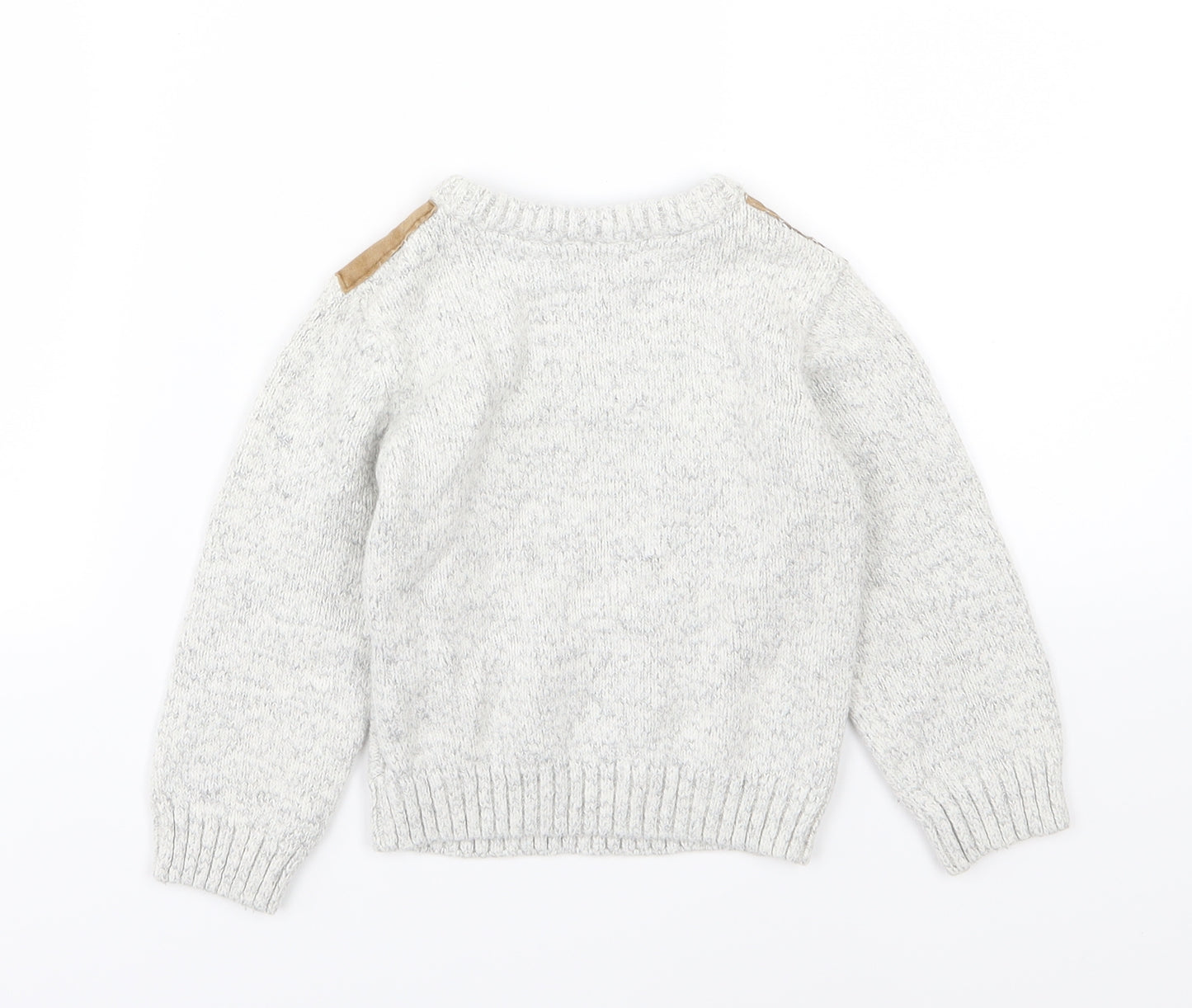 F&F Boys Grey  Knit Pullover Jumper Size 3-4 Years