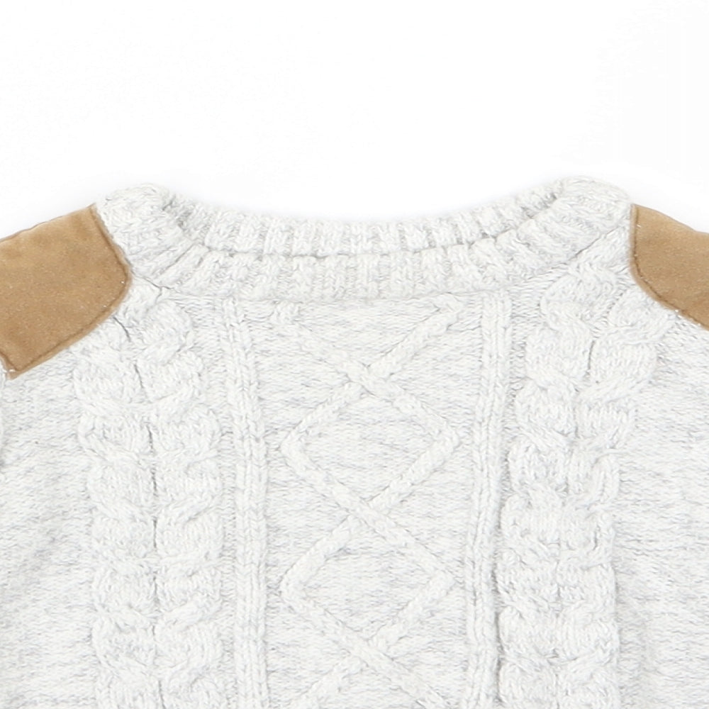 F&F Boys Grey  Knit Pullover Jumper Size 3-4 Years