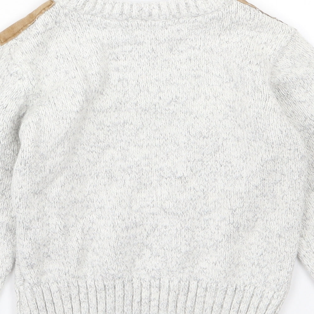 F&F Boys Grey  Knit Pullover Jumper Size 3-4 Years