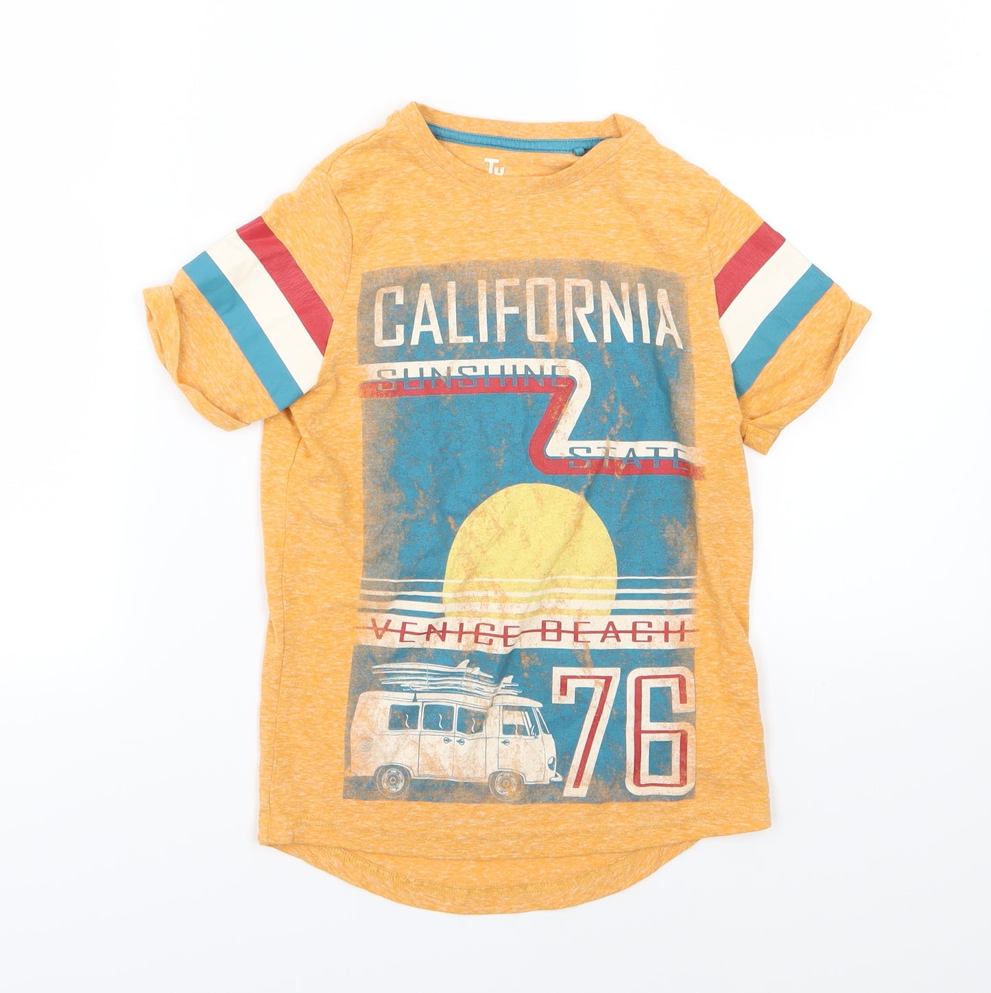 TU Boys Orange  Jersey Basic T-Shirt Size 7 Years  - California