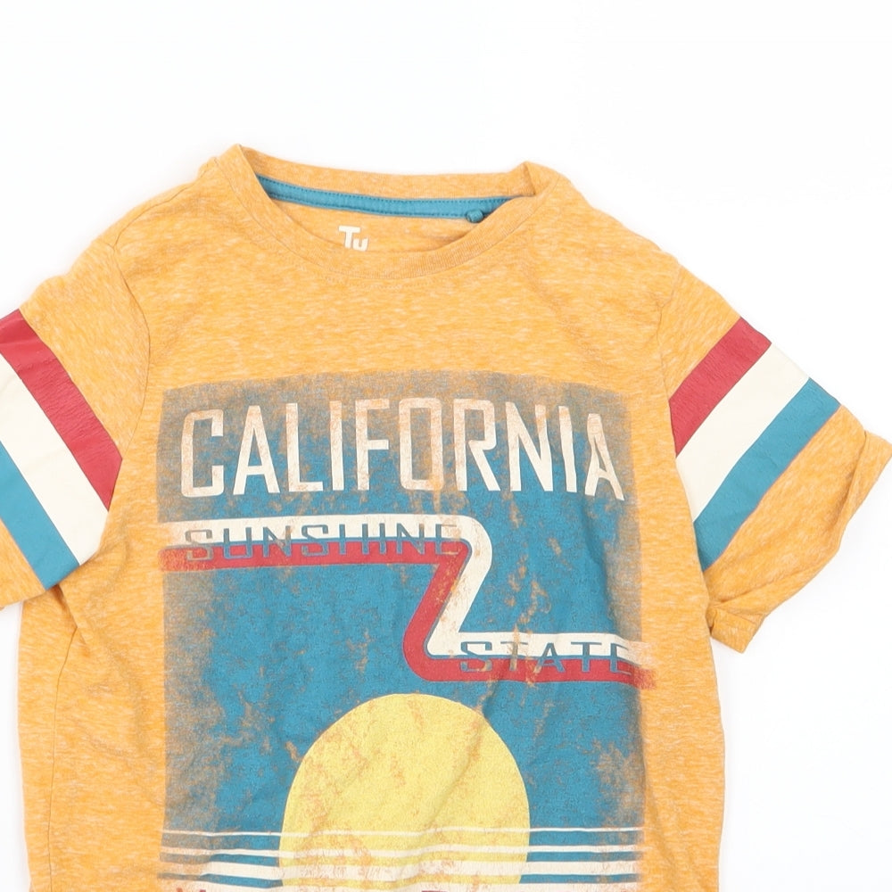 TU Boys Orange  Jersey Basic T-Shirt Size 7 Years  - California