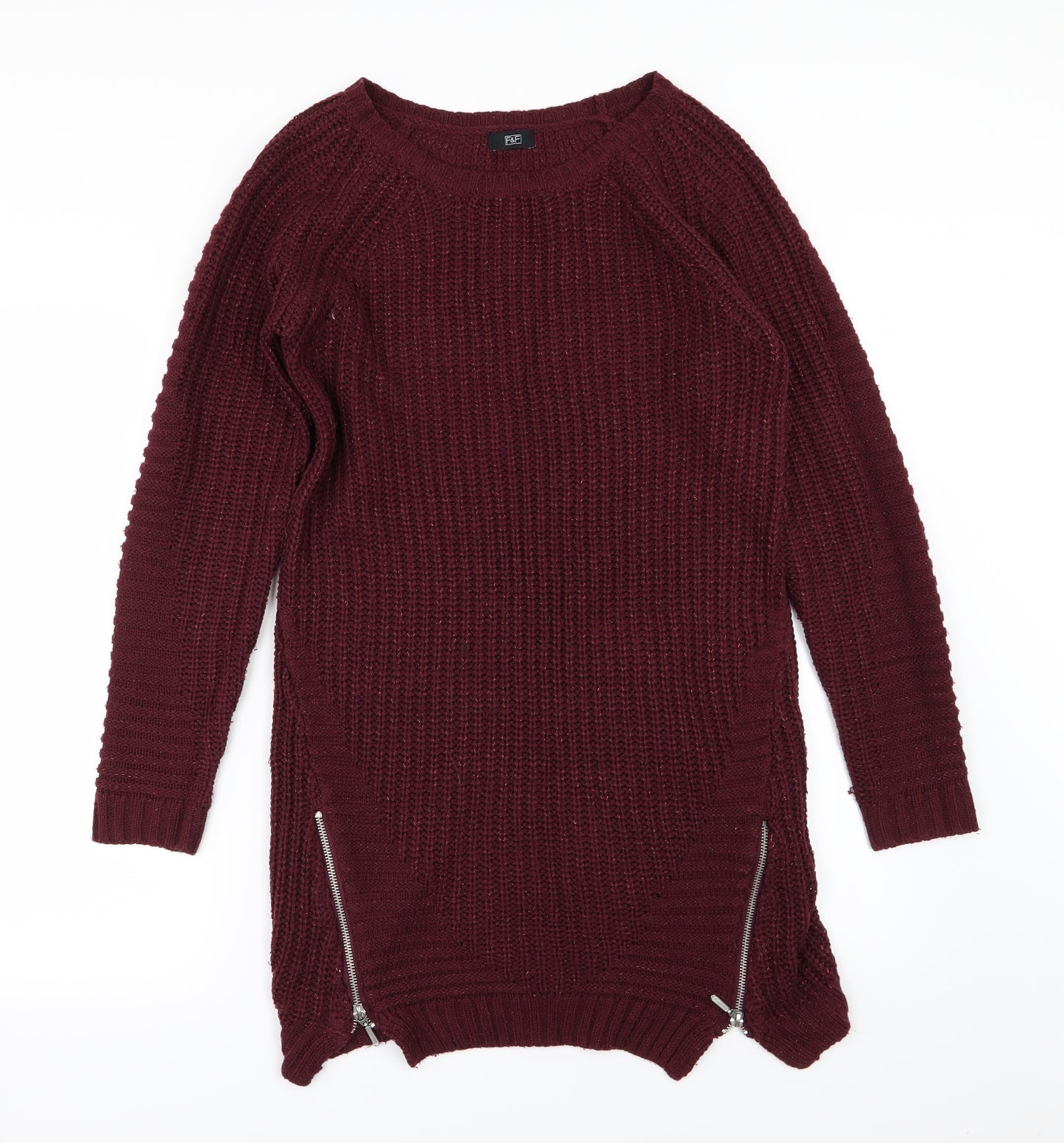 F&F Womens Purple  Knit Jumper Dress  Size 8