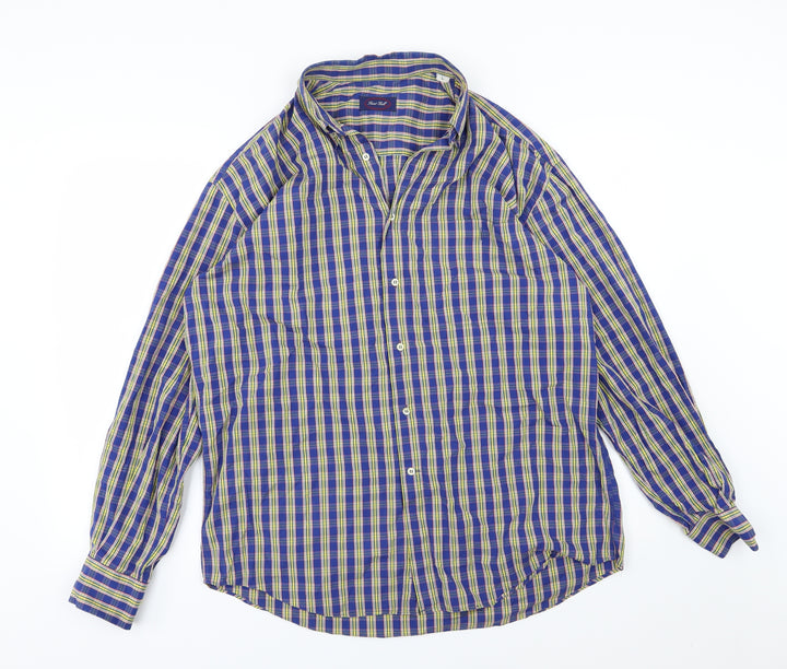 Saint Gall Mens Multicoloured Striped Woven Button-Up Size L