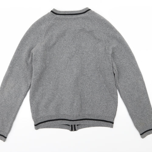 Michael stanley Mens Grey  Knit Full Zip Jumper Size S