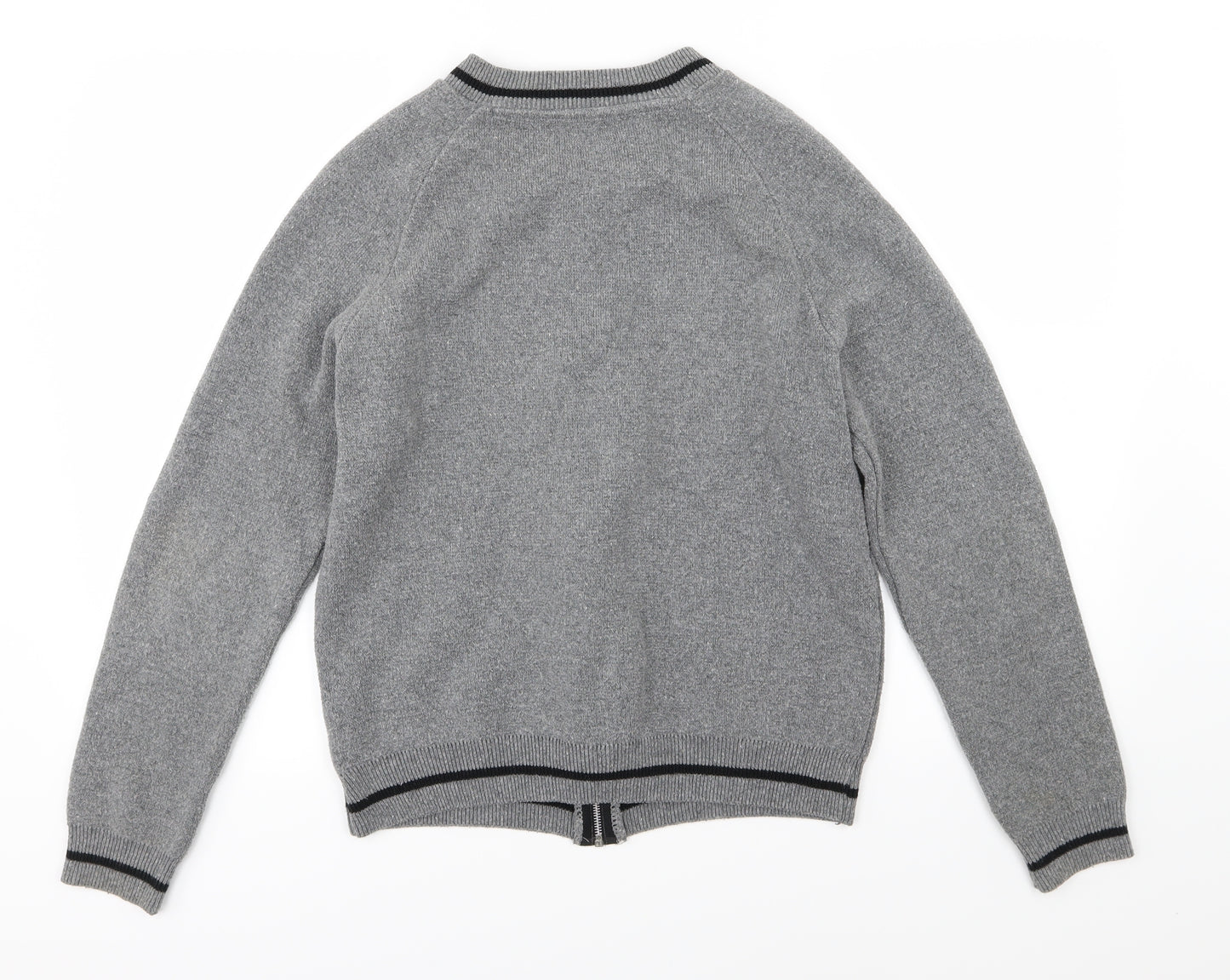 Michael stanley Mens Grey  Knit Full Zip Jumper Size S