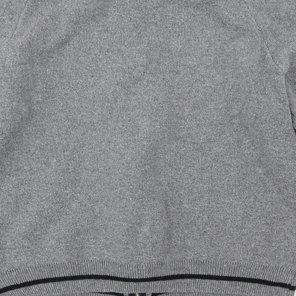 Michael stanley Mens Grey  Knit Full Zip Jumper Size S