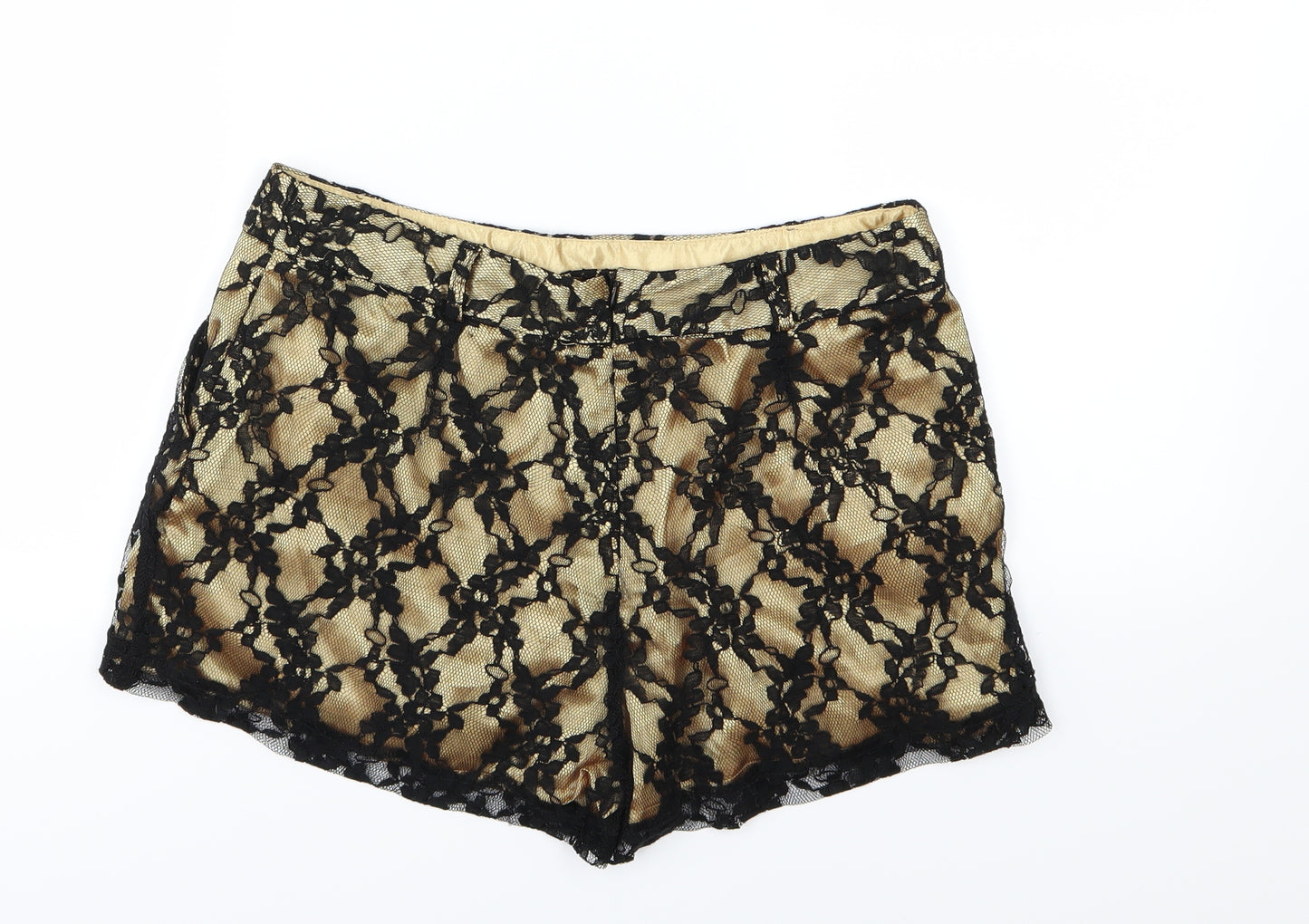 Primark Womens Gold Floral  Skimmer Shorts Size 12