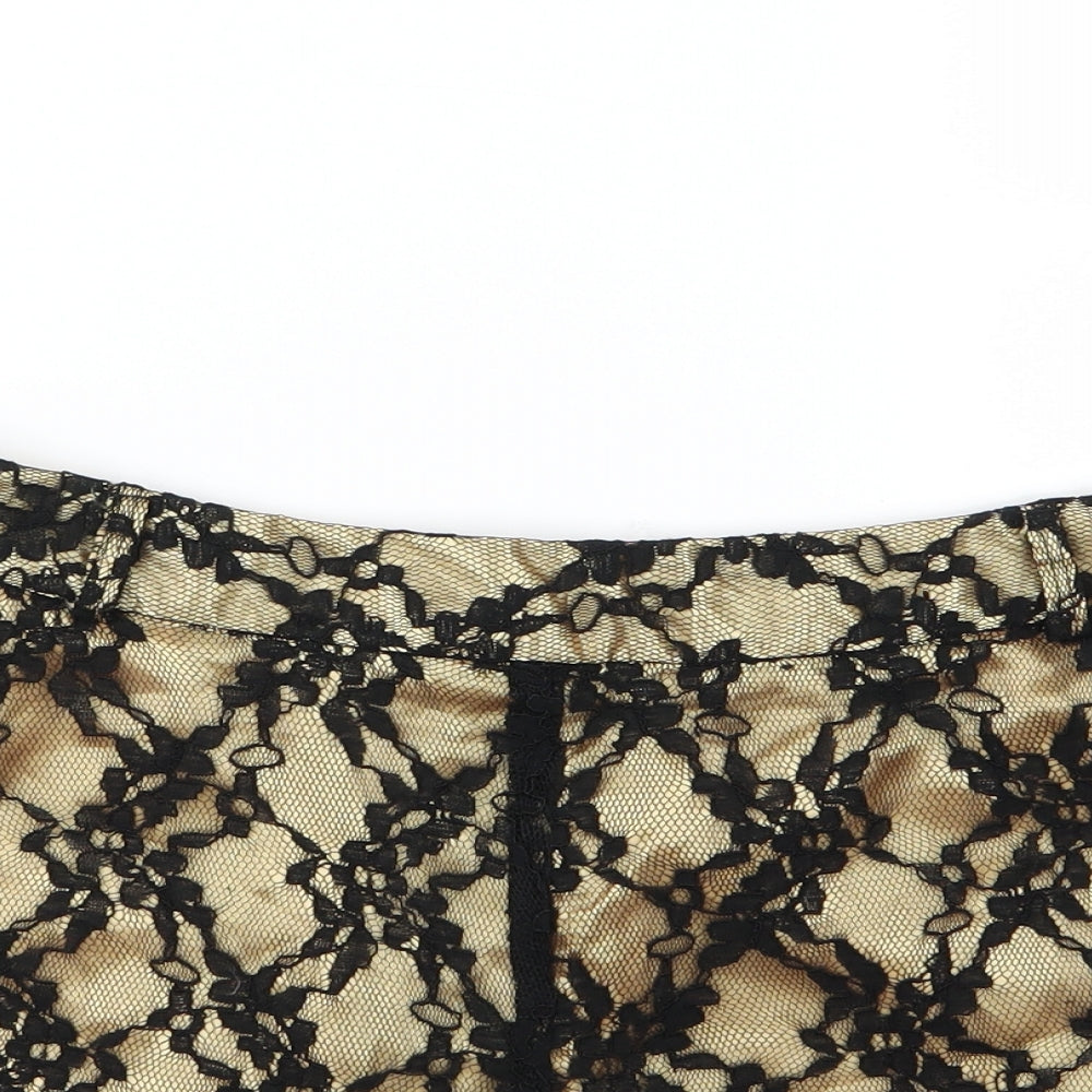 Primark Womens Gold Floral  Skimmer Shorts Size 12