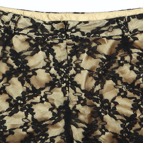 Primark Womens Gold Floral  Skimmer Shorts Size 12