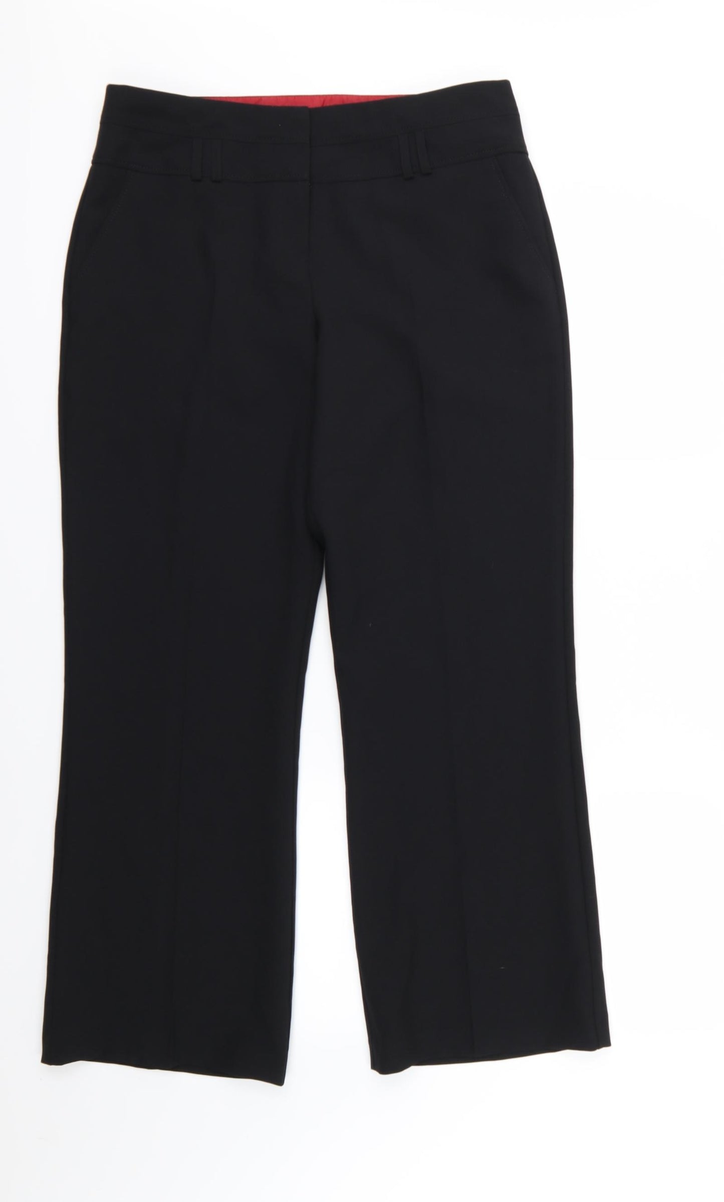 Peacocks Womens Black  Rayon Trousers  Size 12 L28 in
