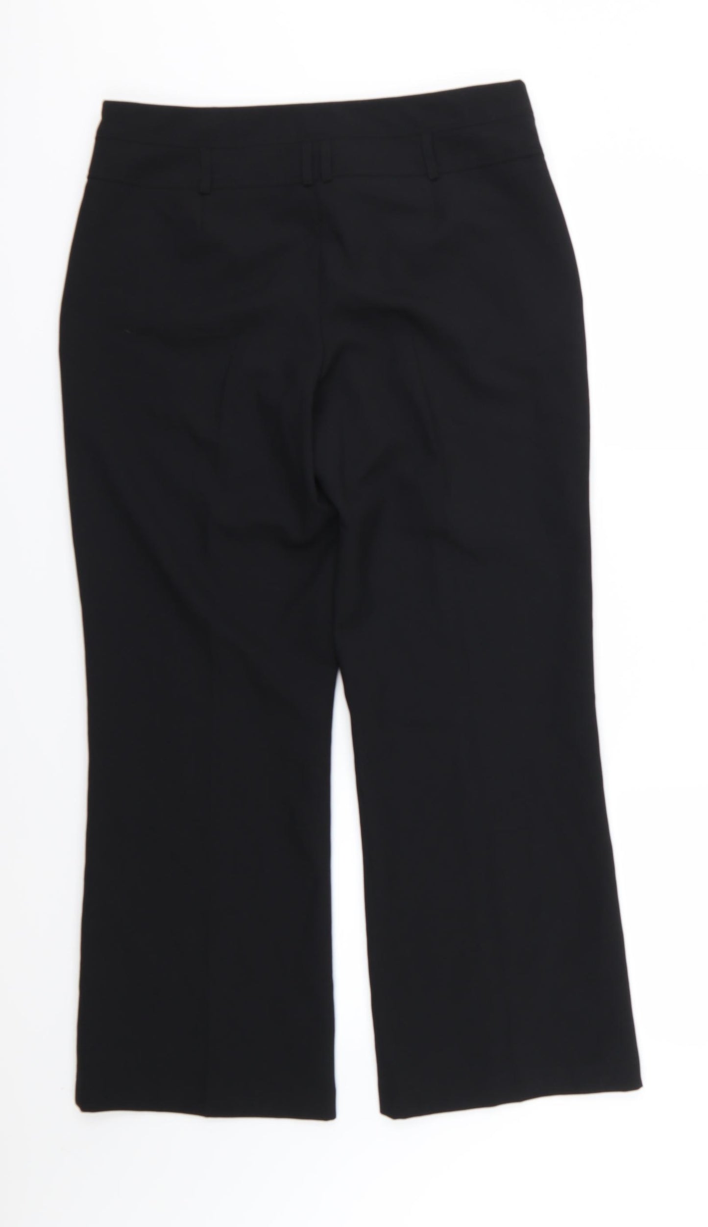 Peacocks Womens Black  Rayon Trousers  Size 12 L28 in