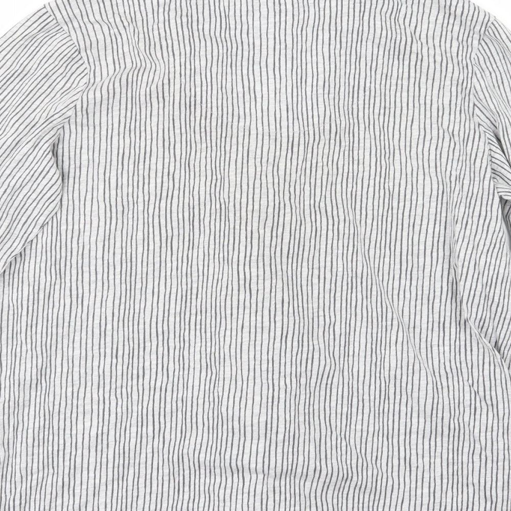 DKNY Womens Grey Striped Jersey Top Pyjama Top Size S